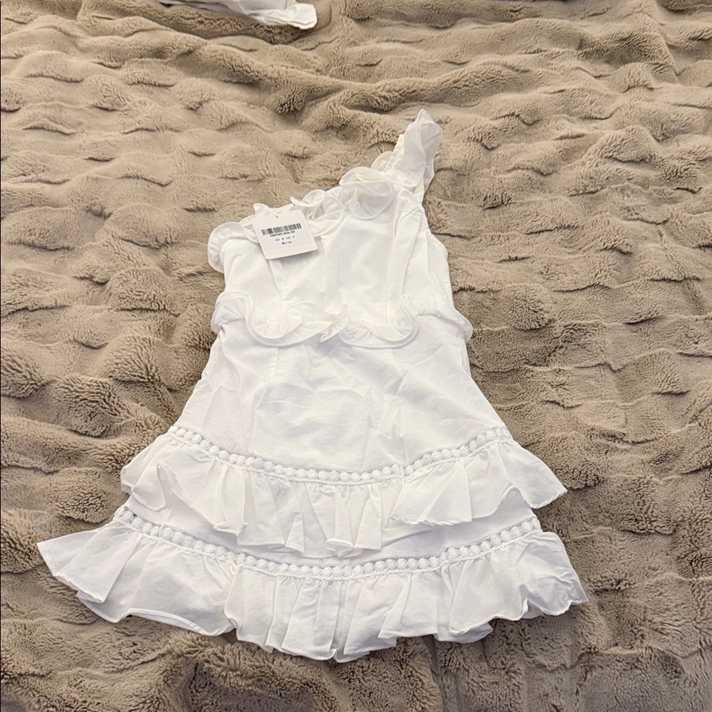 Selfie Leslie White Ruffle Dress